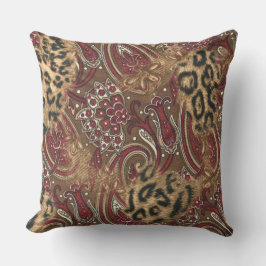 Cojín Decorativo Leopardo e impresión del modelo de Paisley