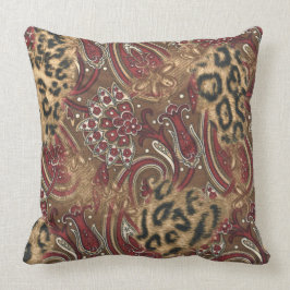 Cojín Decorativo Leopardo e impresión del modelo de Paisley