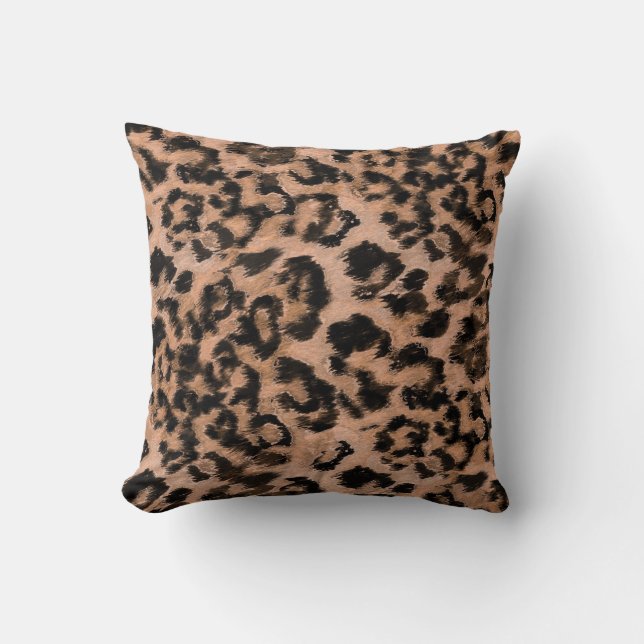 Cojín Decorativo Leopardo - huella animal manchada (Anverso)