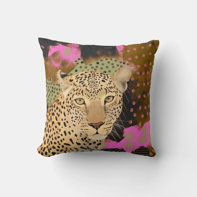 Cojín Decorativo Leopardo Mesmerizante (Anverso)