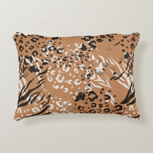 Cojín Decorativo Leopardo moderno. Estampado. Fondo. Naturaleza sal