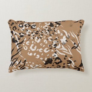 Cojín Decorativo Leopardo moderno: patrón de naturaleza salvaje.