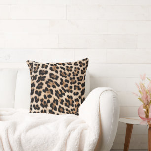 Cojín Decorativo Leopardo negro cremoso
