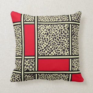 Cojín decorativo Leopardo Rojo