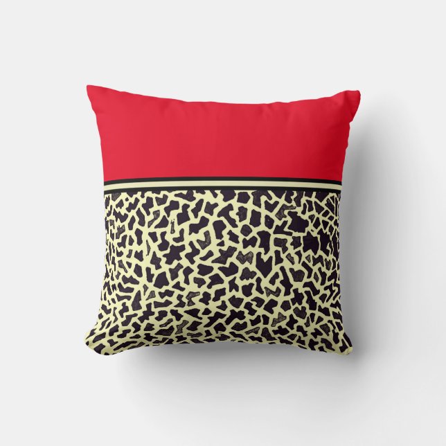 Cojín Decorativo Leopardo rojo crema (Anverso)