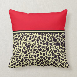Cojín Decorativo Leopardo rojo crema