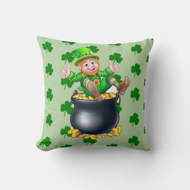 Cojín Decorativo Leprechaun afortunado (Anverso)
