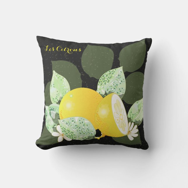 Cojín Decorativo Les Citrons Black (Anverso)