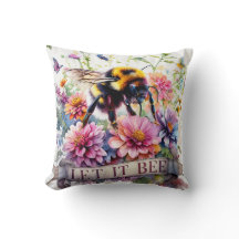 Let It Bee – Aquarela Abejorro Primavera Floral 