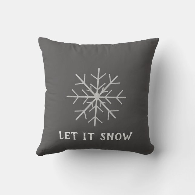 Cojín Decorativo Let it snow, Snowflake (Reverso)