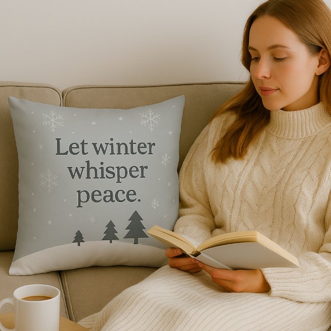 Cojín Decorativo Let Winter Whisper Peace – Scandinavian Winter  (Let_winter_whisper_peace_Holiday_christmas_throw_Pillow)