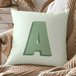 Cojín Decorativo Letra A Elegante Monograma Inicial Personalizada