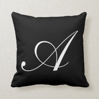 Cojín Decorativo Letra A Monograma Negro