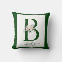 Cojín Decorativo Letra B Floral Monograma