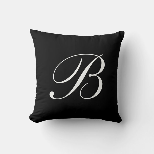 Cojín Decorativo Letra B Monograma negro (Anverso)