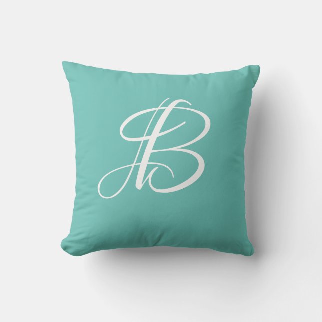 Cojín Decorativo Letra B Monograma Personalizado inicial (Anverso)