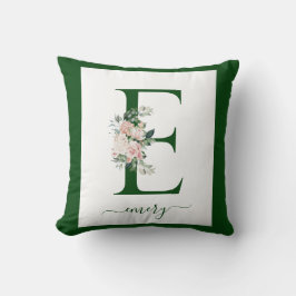 Cojín Decorativo Letra C floral monograma