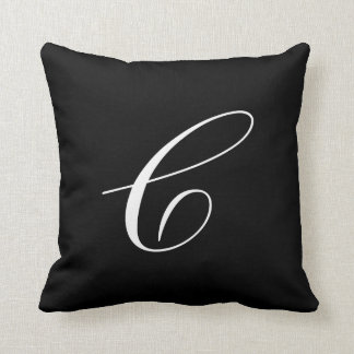 Cojín Decorativo Letra C Monograma negro