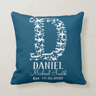 Cojín Decorativo Letra D Aviones de Aviación