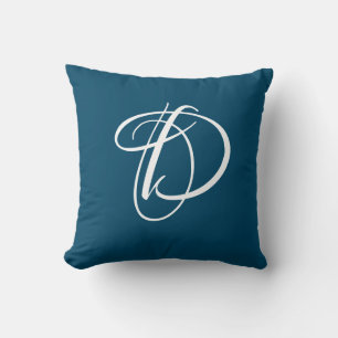 Cojín Decorativo Letra D Monograma Personalizado inicial