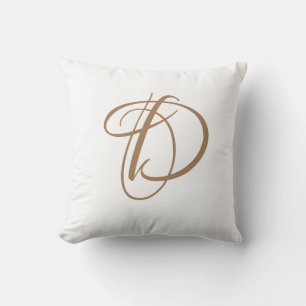 Cojín Decorativo Letra D Monograma Personalizado inicial
