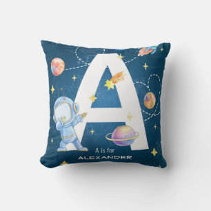 Cojín Decorativo Letra de aventura espacial de personalizable 'A' P