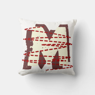 Cojín Decorativo Letra de monograma de grunge urbano vintage con pr