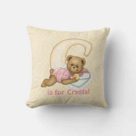 Cojín Decorativo Letra de oso de peluche C Monograma - Personalizar