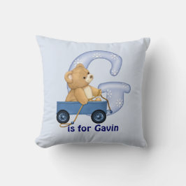 Cojín Decorativo Letra del oso de peluche G Monograma Pillow