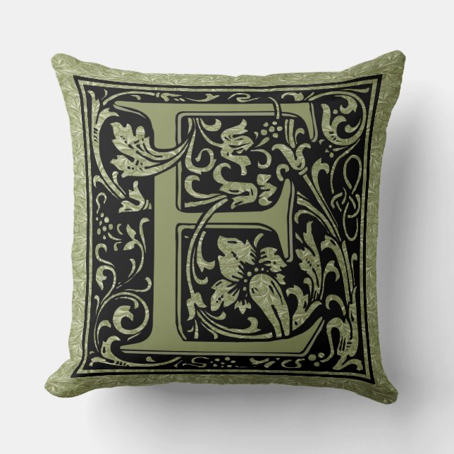 Cojín Decorativo Letra E primera letra monograma (Anverso)