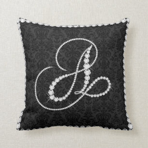 Cojín Decorativo Letra elegante A Diamantes espumosos -Monograma