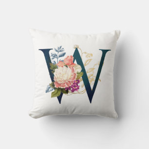Cojín Decorativo Letra floral minúscula n