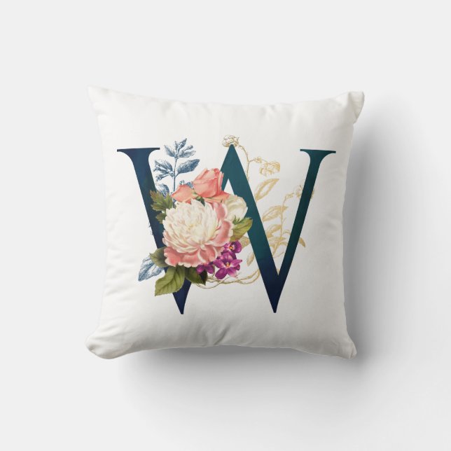 Cojín Decorativo Letra floral minúscula n (Anverso)