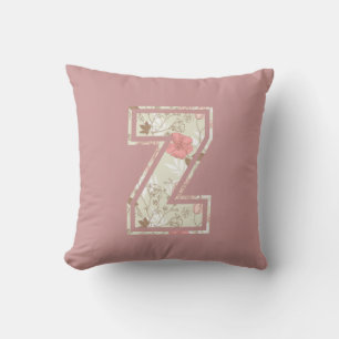 Cojín Decorativo Letra floral rosa de moda