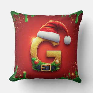 Cojín Decorativo Letra G De Santa Con Detalles Festivos De Vacacion