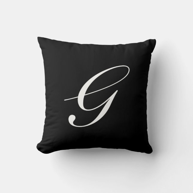 Cojín Decorativo Letra G Monograma negro (Anverso)