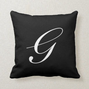 Cojín Decorativo Letra G Monograma negro