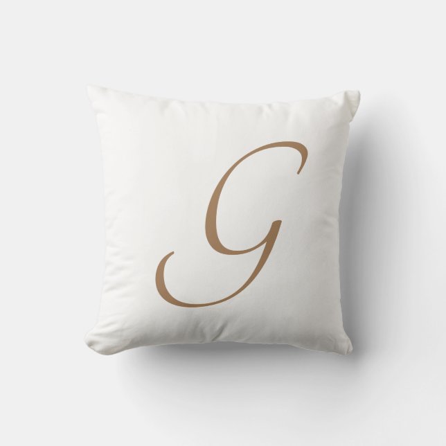 Cojín Decorativo Letra G Monograma Personalizado inicial (Anverso)