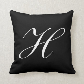 Cojín Decorativo Letra H Monograma negro