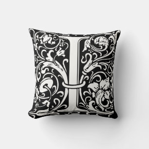 Cojín Decorativo Letra I Monograma Medieval Art Nouveau