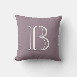 Cojín Decorativo Letra Inicial de Monograma Personalizado Morado