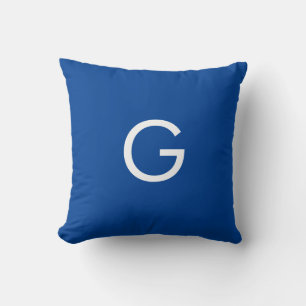 Cojín Decorativo Letra inicial monograma azul estilo moderno