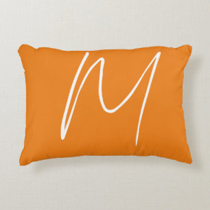 Cojín Decorativo Letra inicial monograma estilo moderno Naranja bla