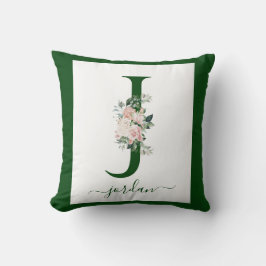 Cojín Decorativo Letra J Floral Monograma