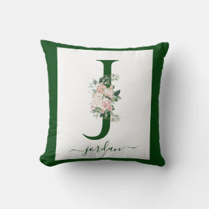 Cojín Decorativo Letra J Floral Monograma