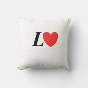 Cojín Decorativo Letra L Corazón - Diseño de Amor Inicial de San Va