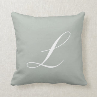 Cojín Decorativo Letra L plata monograma gris