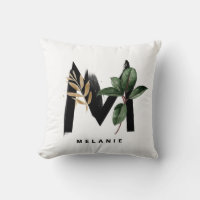 Letra M Hojas tropicales monográficas personalizad