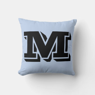COJÍN DECORATIVO LETRA M MONOGRAM BLUE PILLOW