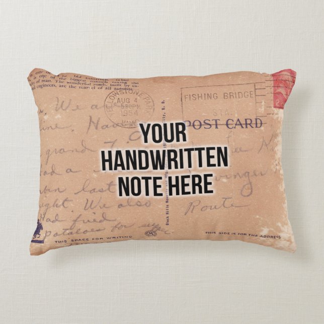 Cojín Decorativo Letra manuscrita personalizado aguda sensible (Anverso)